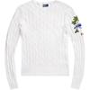 Polo SS24 Palm Tree Pattern Crew Neck Slim Fit Long Sleeve Knit Sweater Women Sweater White WMPOSWENC020954-100