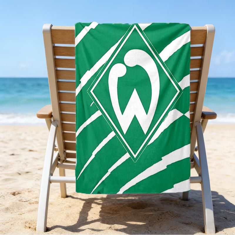 Green Bremen Emblem Beach Towel - Soft, Absorbent Microfiber, Lightweight, Ideal for The Beach, Parties, Travel, Camping fan gifts