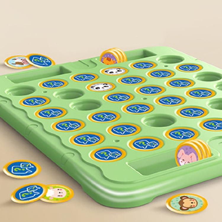 Multiplayer Animal/Fruit Theme Board Game Toy for Kids with Flip Chess for Family Gathering Classroom Activity Supply
