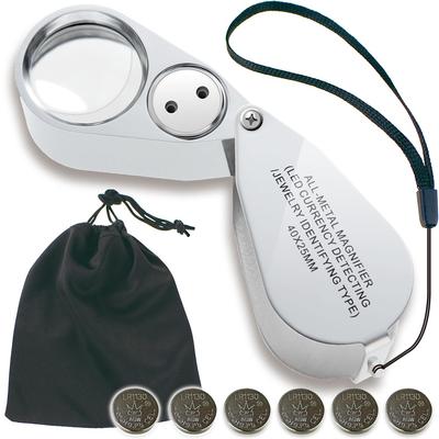 Lupa de Joyería Phoenix para Tasaciones de Gemas con Luz LED Lupa [Aumento de 40x] <Garantía de 45 Días>