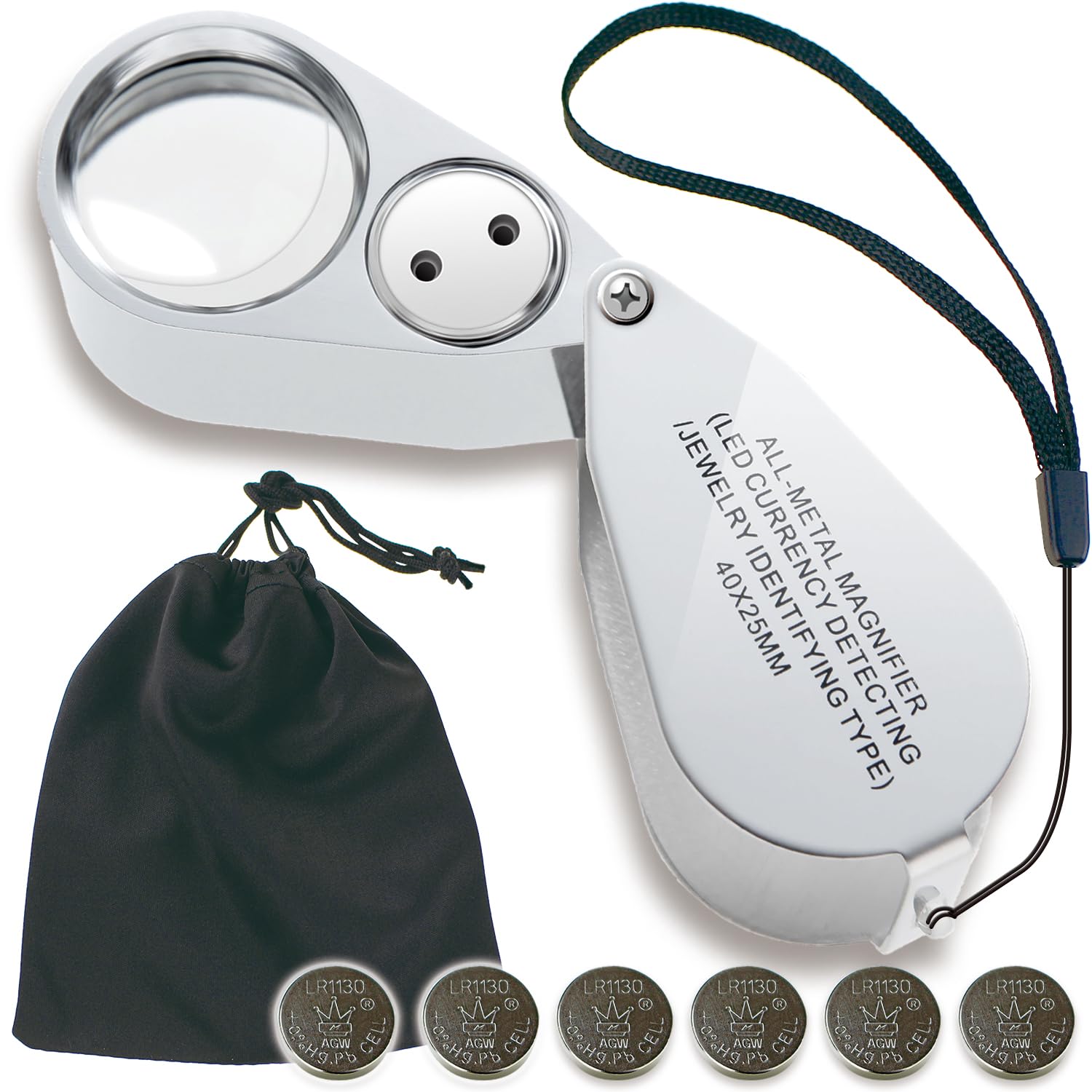 

by a Jewelry Loupe for Gem Appraisal LED Glass Loupe [Supervised Gemologist] [40x Magnification] Light/Magnifying