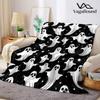 Schattige Spook Flanellen Deken Warm Zacht Halloween Kerstmis Bank Warm Gezellig Decoratief Decor Cadeau voor Elk Seizoen