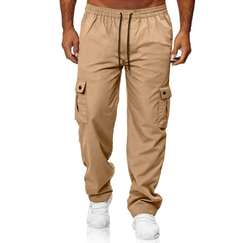 

Retro Loose Casual Outdoor Commuting Men s Tactical Ami Khaki Woven Workwear Sports Trousers S хакі