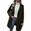 Women's Woolen Mid-Length Trench Coat, British Style, Classic Solid Color, Winter Workwear, Double-Sided Fleece.