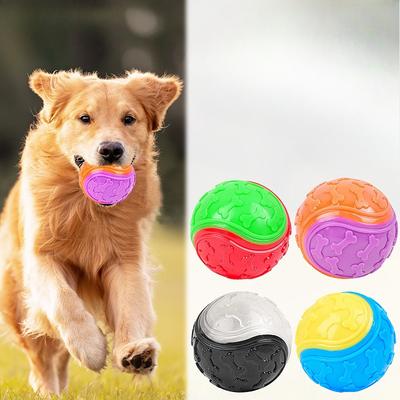 Giocattolo per Cani  Fa Rumore Osso Palla - Cane Grande per Masticare e Pulizia dei Denti Palla Bicolore a Forma di C Giocattolo per Cani