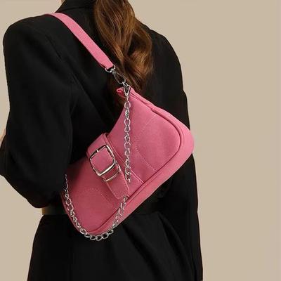Mode   Damen Ketten Schultertaschen Lässige Einfarbige Unterarmtaschen Damen PVC Handtaschen mit Henkel Geldbörsen Handtaschen Für Damen
