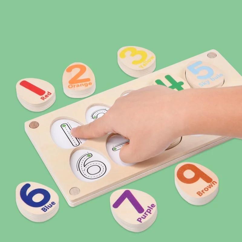 Montessori Color Number Cognition Matching Egg Puzzle Wooden Dinosaur Egg Pairing Children's Educational Toys Thinking Training