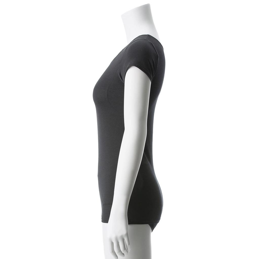 Deoest Deodorizing French Sleeve COOL Sweat IDG54 [with Pad] (Black, M)