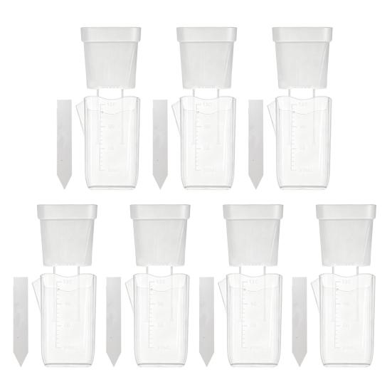 Mini Zelfwaterende Potten met Lont, Transparante Plastic Bloempotten met Drainagegaten & Waterniveau-indicator voor Kamerplanten Vermeerdering Zaaien
