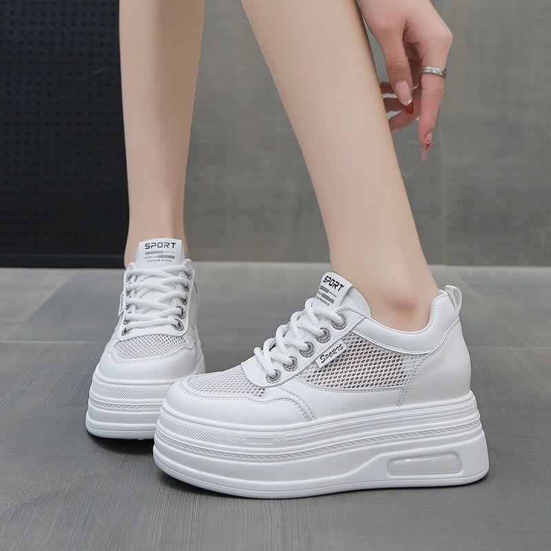 Casual Sports Shoes Lightweight Versatile Board Shoes New Spring Heightening Thick-soled White Shoes Women