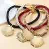 Summer Rope Chain Shell Pendant Necklaces Earrings Jewelry Sets For Women Boho Beach Party Jewelry Set Birthday Gift