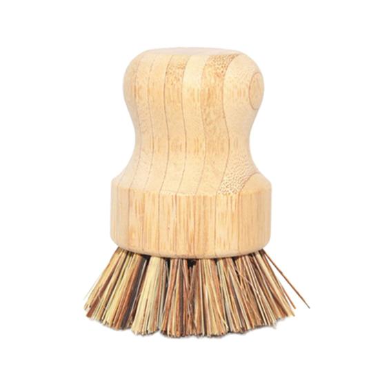 

Dish Washing Brush Short Durable Bamboo Fiber Wooden Pot Brush for Home Bamboo Thick Brown