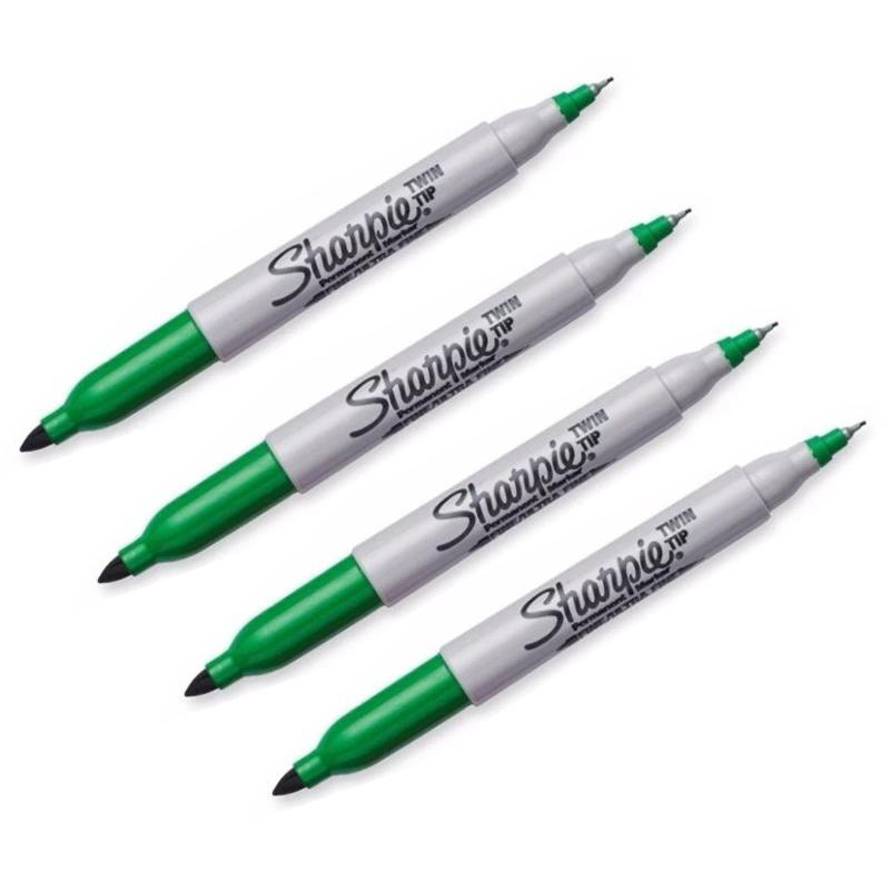 4colors/Lot Sharpie 32000 Fine Marker Pen Twin Tip Markers Quick Dry Ink Smooth Writing for Office,Laboratory,Industrial