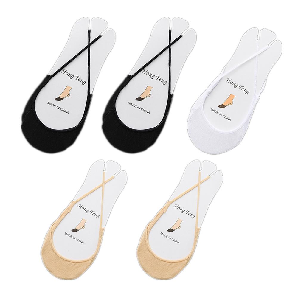 5 Pairs Suspenders Women Cotton Boat Socks Invisible Shallow Mouth Summer Thin Half Sole Socks Not Drop Heel Short Sox