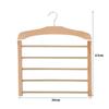 Premium Quality 5-layer Pants Hanger Wooden Flocking Tie Storage Rack Anti-slip Closet Organizer For Ties, Scarves & More