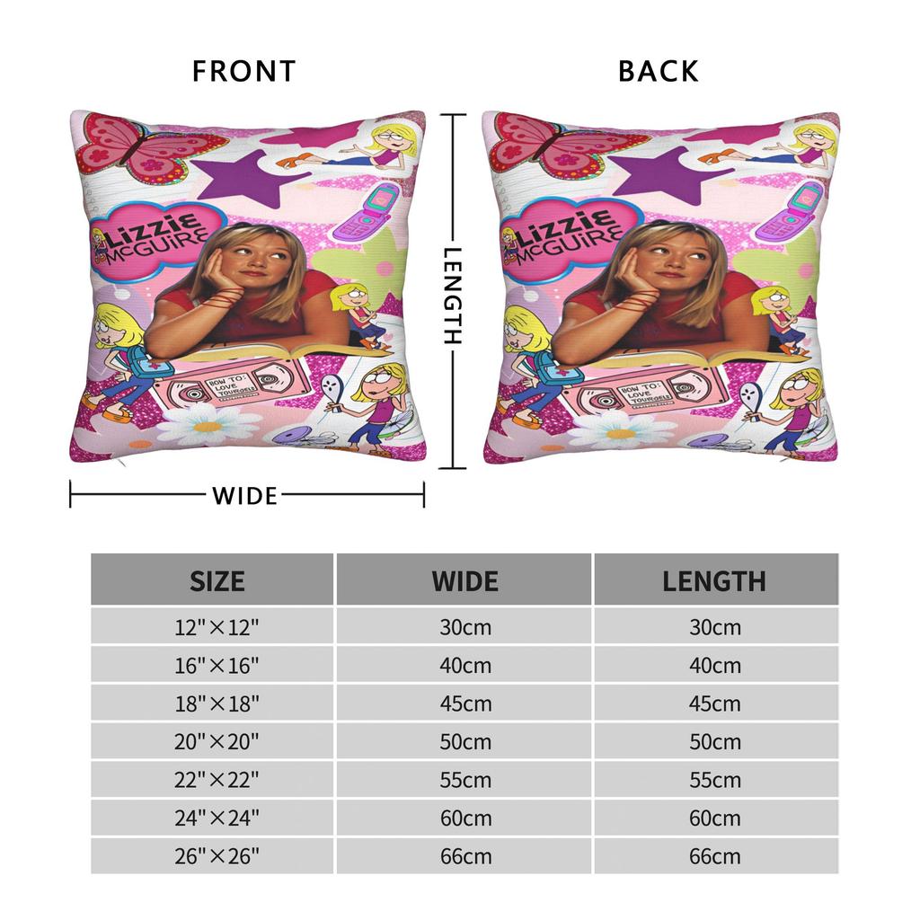Lizzies Cartoon McGuires Pillow Case Soft Pillow Cover Kawaii Pillowcases For Sofa Car Home Decor