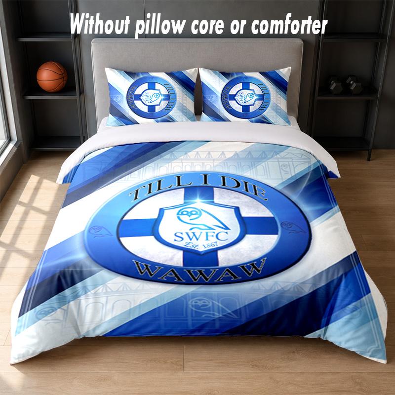 Sheffield Wednesday Design Bed Bedding Set 1 Duvet Cover + 2 Pillowcases Soft Breathable Household Bed Linens