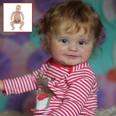 Kit per bambola reborn da 22/24 pollici Maddie, arti completi, stampi per bambola neonatale non verniciati e vuoti, parti di bambola per neonati non finite e smontabili, con occhi, corpo in stoffa