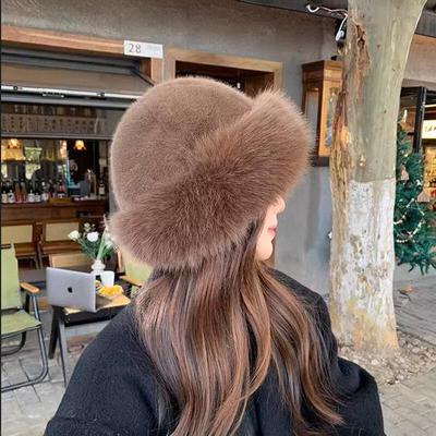 Cappello in pelliccia sintetica autunno inverno da donna, dolce e adorabile, caldo, cappelli da ragazza, qualità all'aperto, cappelli in pelliccia sintetica di visone