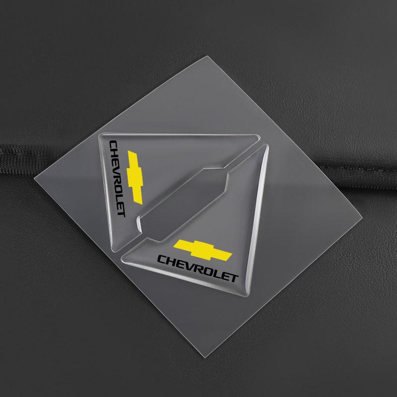 2Pcs Transparent Car Door Corner Cover Anti-Scratch Protection Sticker For Chevrolet Spark Captiva Camaro Lova Aveo Auto Rear View Mirror Sun Eyebrow