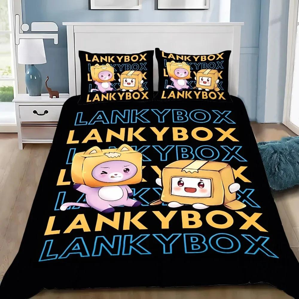 Täcke Utsökt 3D Rävig Boxig Tapet Lankybox Digitaltryck Sängkläder Set Täcke Säng Vuxen Flickor Pojkar Gåva