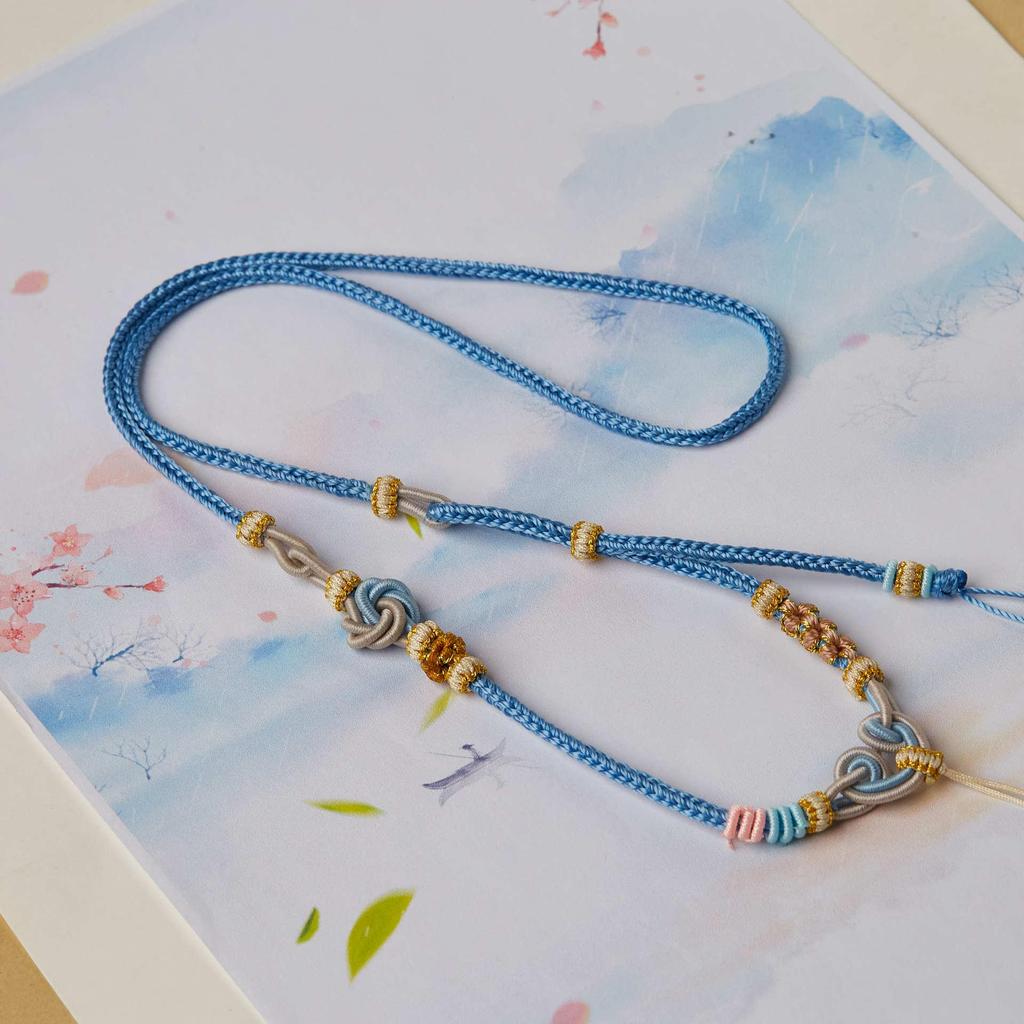 Wukong Eight Treasures Compass Pendant Necklace with Ruyi and Mandala Knots