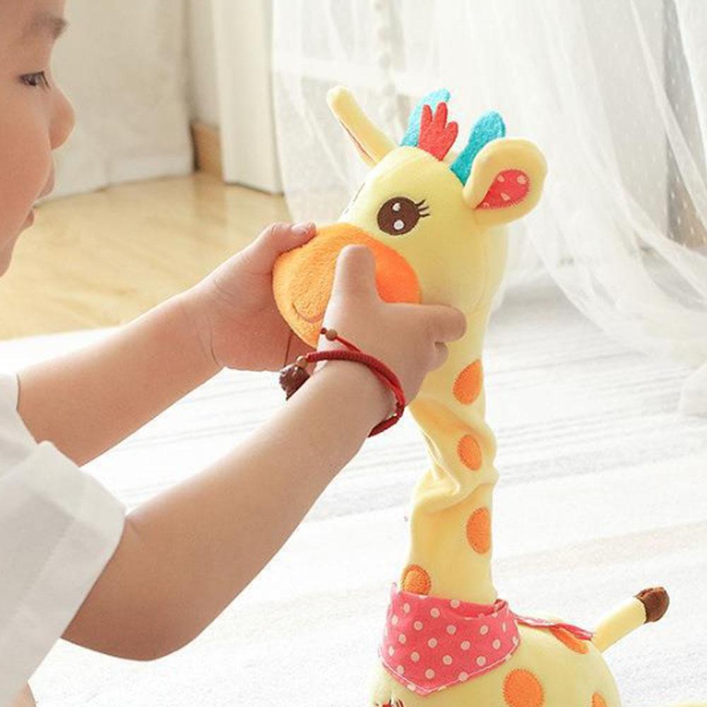 Smart Electronic Plush Toy for Baby Singing Dancing Talking and Sound Recording Giraffe Toys for Kids Xmas Gifts for Children