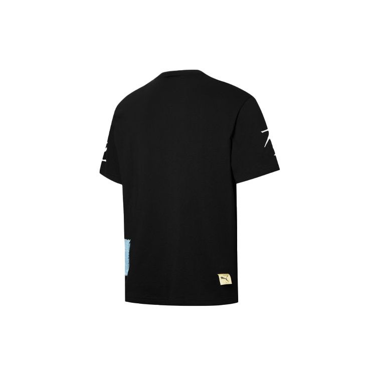 Puma X Michael Lau Collaboration Logo Color Block Letter Print Short Sleeve T-Shirt Men Tops Black 531321-01