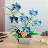 Construction Blocks Flower Orchid Blue Bouquet in Pot 581 pcs