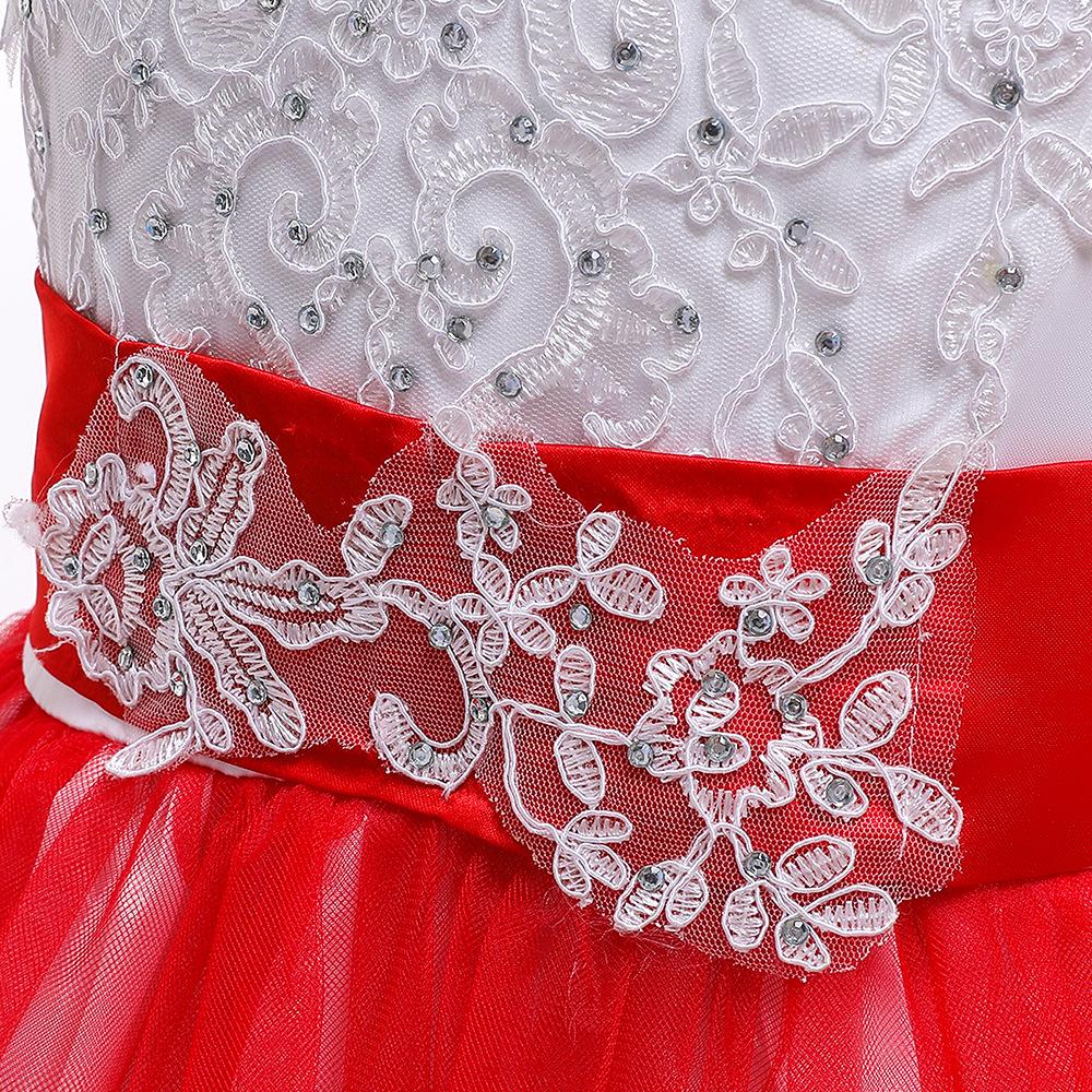 New 2026 Style Girls' Color Block Puffy Princess Formal Wedding Flower Girl Dress
