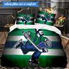 3PCS Vancouver Canucks Printed Bedding Set For Bedroom dormitory,  Includes 1 Duvet Cover & 2 Pillowcases for All Seasons Home Decor Fan gifts