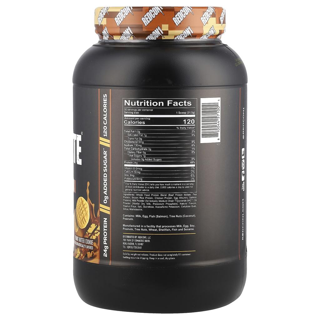 Redcon1 MRE Lite, Whole Food Protein, Peanut Butter Cookie, 2.08 Lb (945 G)
