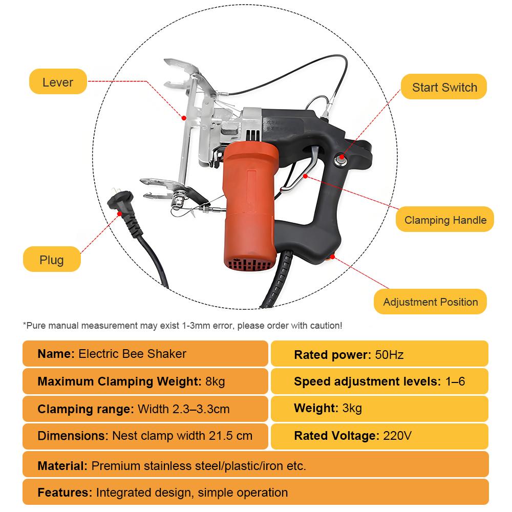 Electric Bee Shaker Plug-in Bee Remover Beekeeping Tool High Performance Easy Use Bee Frame Tool for Honey Frame Bee Removal