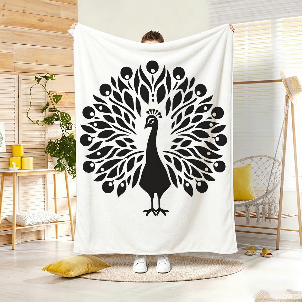 Artistic Pattern P-Peacock Throw Soft Warm Throw Blanket for Bedroom Living Room Bed Travel Camping Picnic Gift