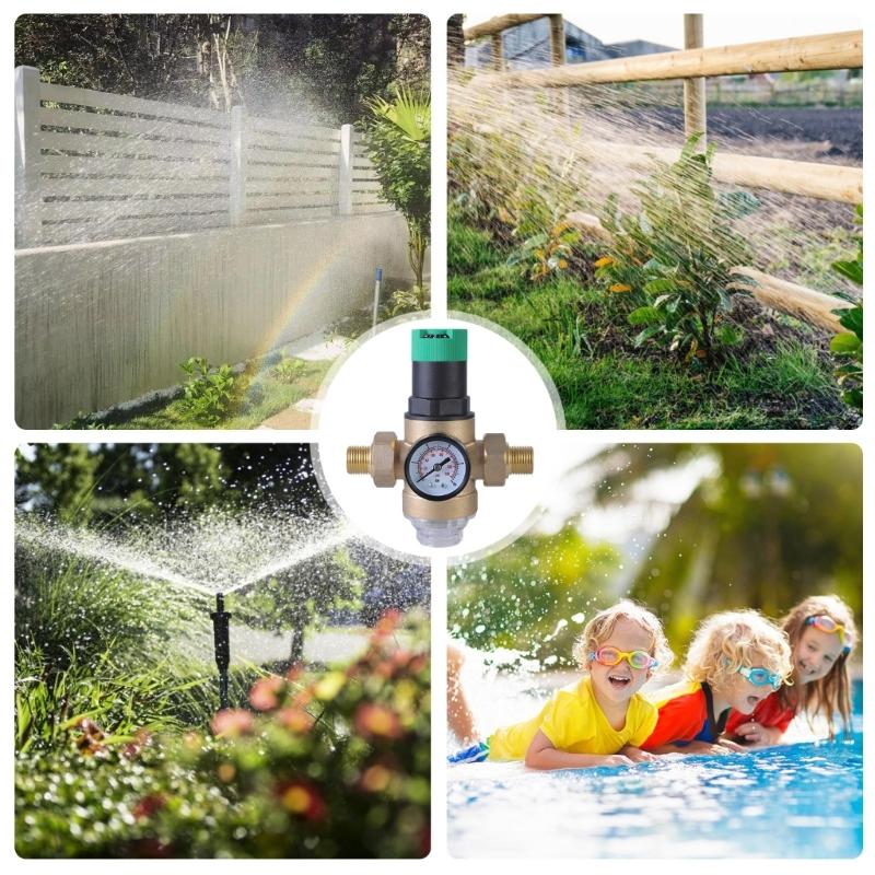 Wasserdruckregler mit Manometer und Sieb Messing-Druckminderer für Trinkwasser