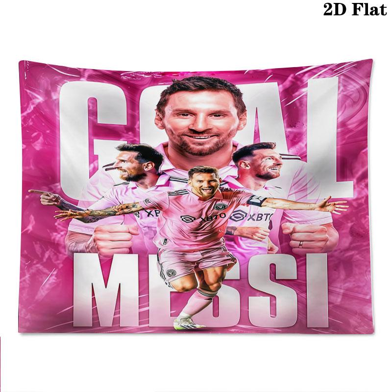 Arazzo da Parete Lionel Messi Appeso Estetico alla Parete Coperta in Tessuto Stampato Arazzi Decorativi per Camera da Letto Soggiorno Decorazione per la Casa