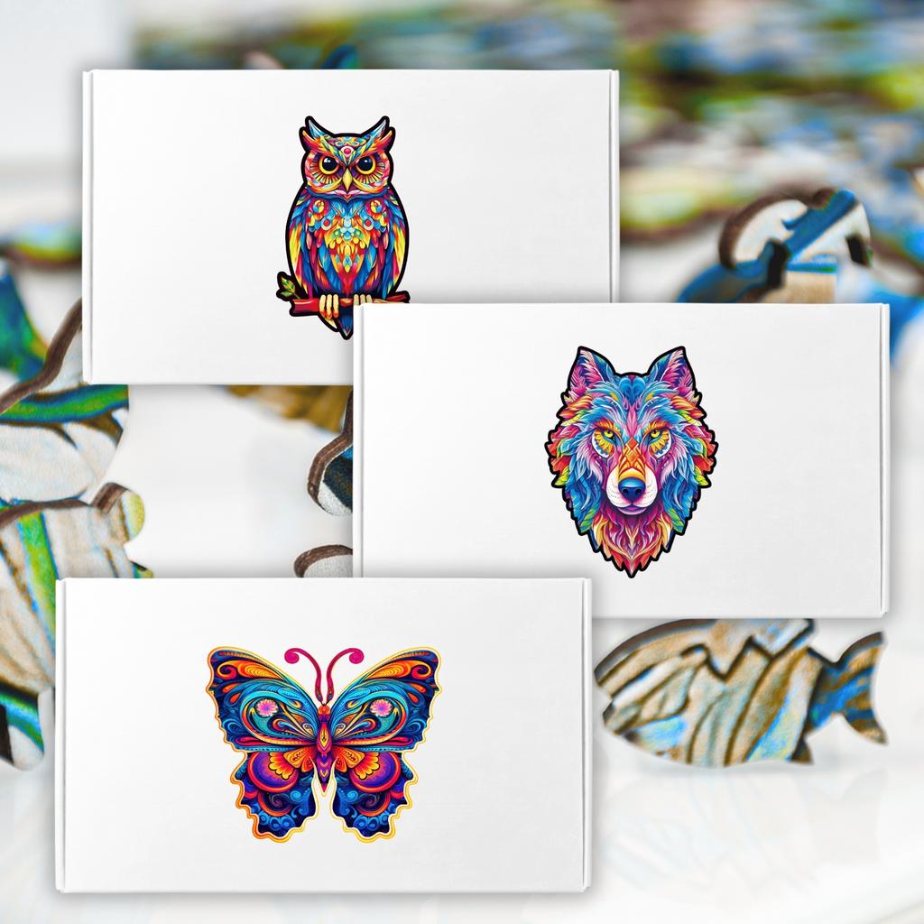 Wooden butterfly puzzle colorful a4 jigsaw puzzle 104 pieces father's day