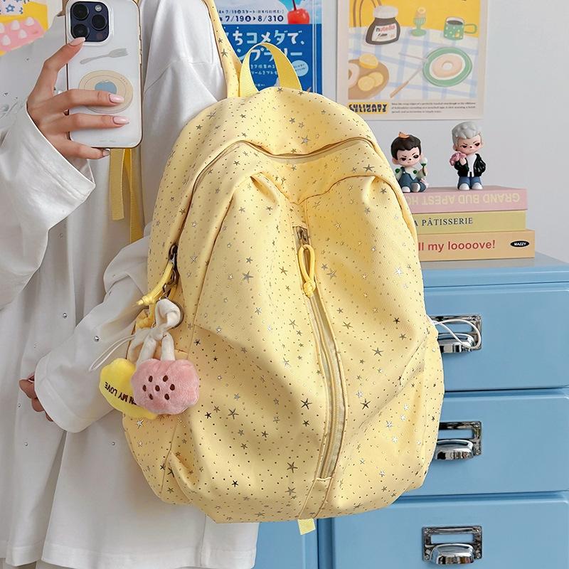 Schoolbag spring new schoolbag female Korean ins sweet stars girl heart travel backpack high value Mori backpack