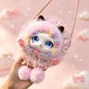 Pom-Pom Cartoon Animal Coin Purse Lace Decor Kids Shoulder Pouch Plush Crossbody Bag  For Children