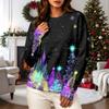 Women's Casual Long Sleeve Christmas Graphic Crewneck Sweatshirt Pullover Top for Holiday Wear