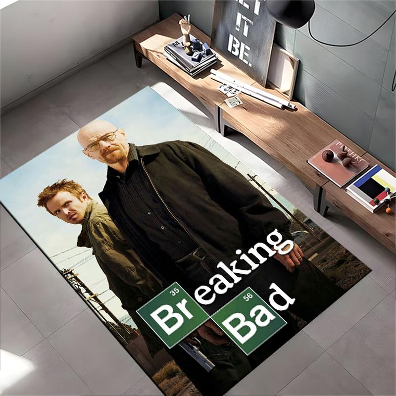 Area Rug, Breaking Bad Walter White Jesse Pinkman Duo Poster, Man Cave Decor, Non-Slip Mat