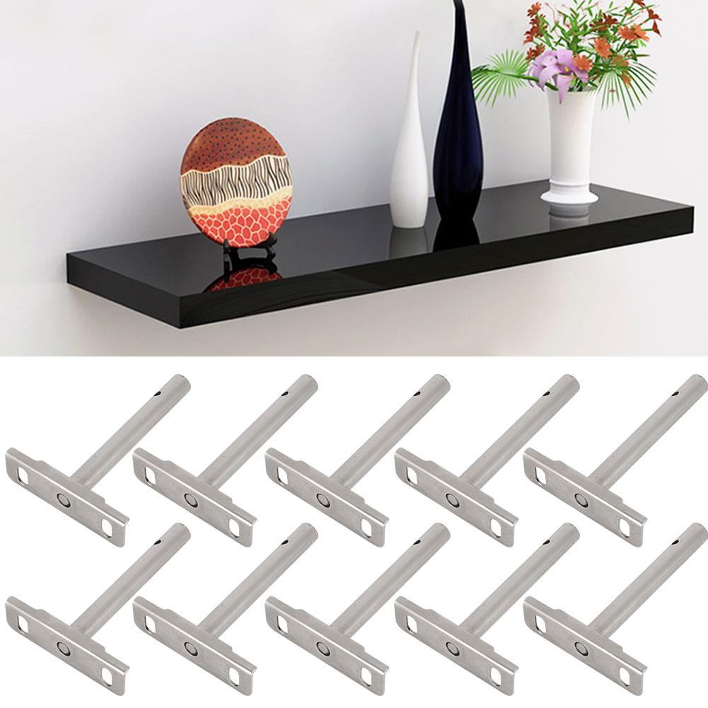 10Pcs Concealed Shelf Support Invisible Bracket Wall Bookshelf Wood Furniture Connector