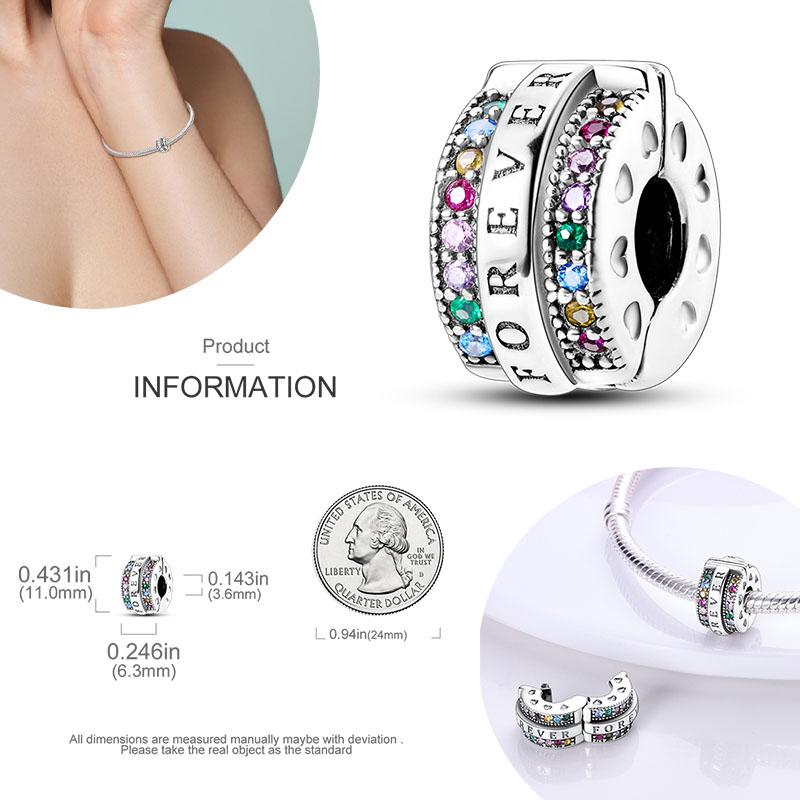 Original Clip Charm Butterfly Cat Fit Bracelet Diy Pave Cz Clasp Stopper Beads Fashion Jewelry