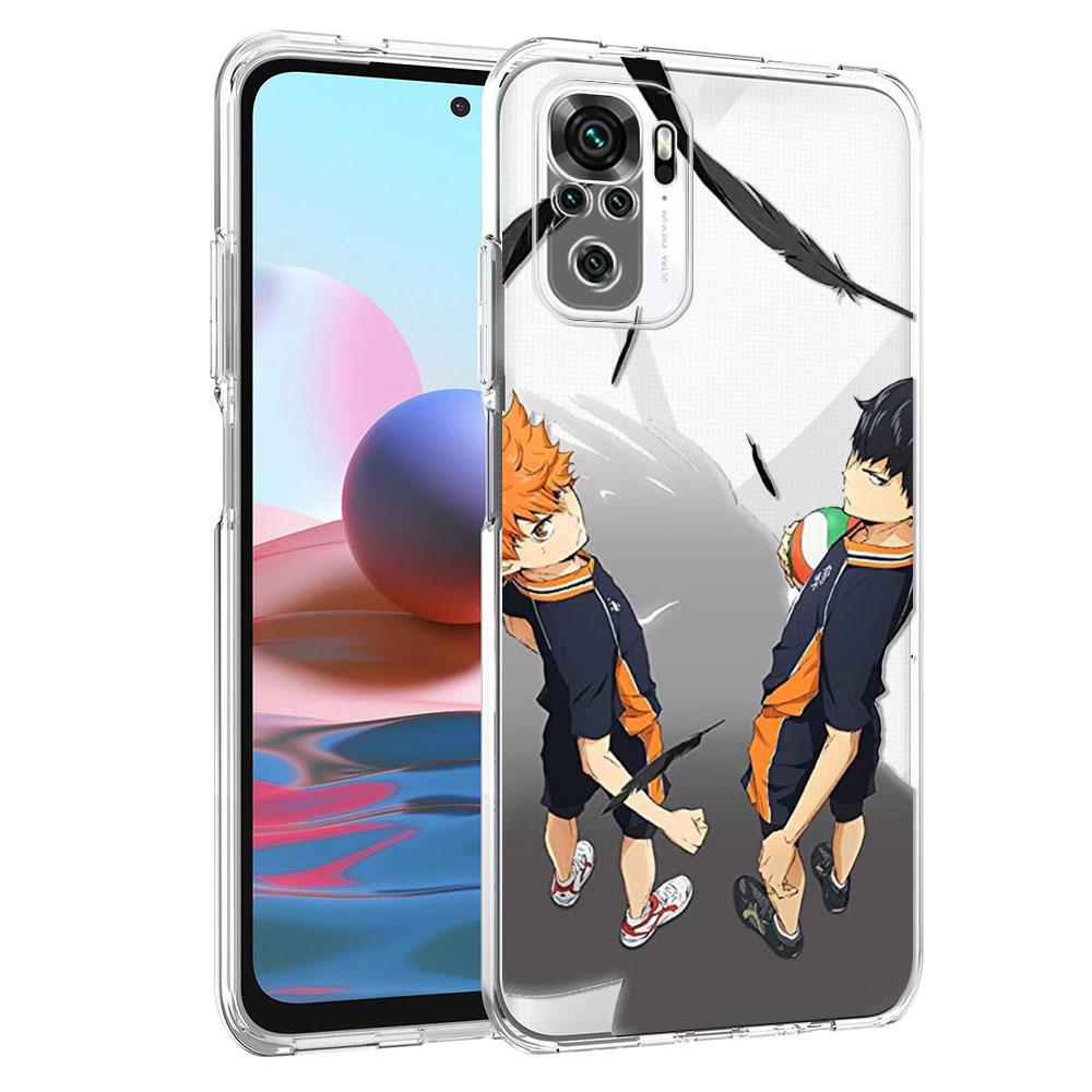 Průhledné pouzdro pro Xiaomi Redmi Note 10 9S 9 8 Pro 10S 7 9C 8T 9A K40 9T 7A 8A Silikonový kryt na telefon Anime Haikyuu Fundas