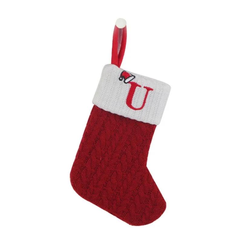 Christmas Socks Pendant Embroidered Children's Candy Bag Letter Christmas Socks Gift Bag Holiday Supplies Christmas Decoration