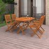 VidaXL Solid Acacia Wood Garden Dining Furniture 5 Pcs Table and Patio Chairs Dining Set of 3086996
