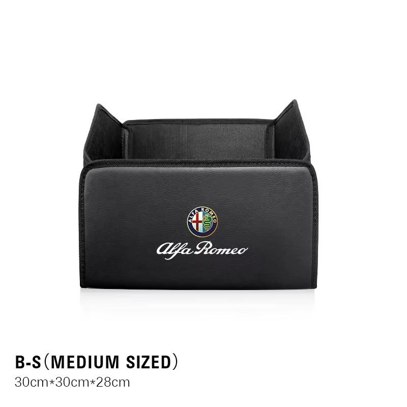 Scatola portaoggetti in pelle per bagagliaio auto Borsa organizer pieghevole per auto per Alfa Romeo Giulietta Mito 159 Giulia Stelvio 156 147 Tonale Brera GF8