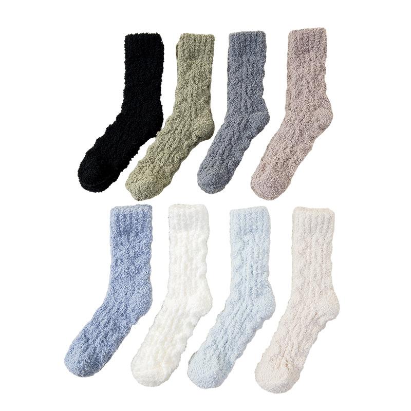 Women In Autumn and Winter with Velvet and Thick Warm Home Floor Indoor Sleeping Tube Socks