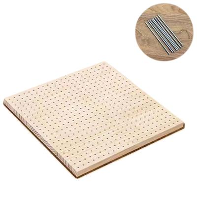 DIY Crochet Blocking Boards Square Wooden Knitting Board with Stainless Steel Rod Weave Accessory Knitting Blocking Mat