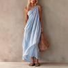 Europe, America 2026 Station Summer Fashion Elegant Single Shoulder Sleeveless Exquisite Long Dress Women's Clothing
